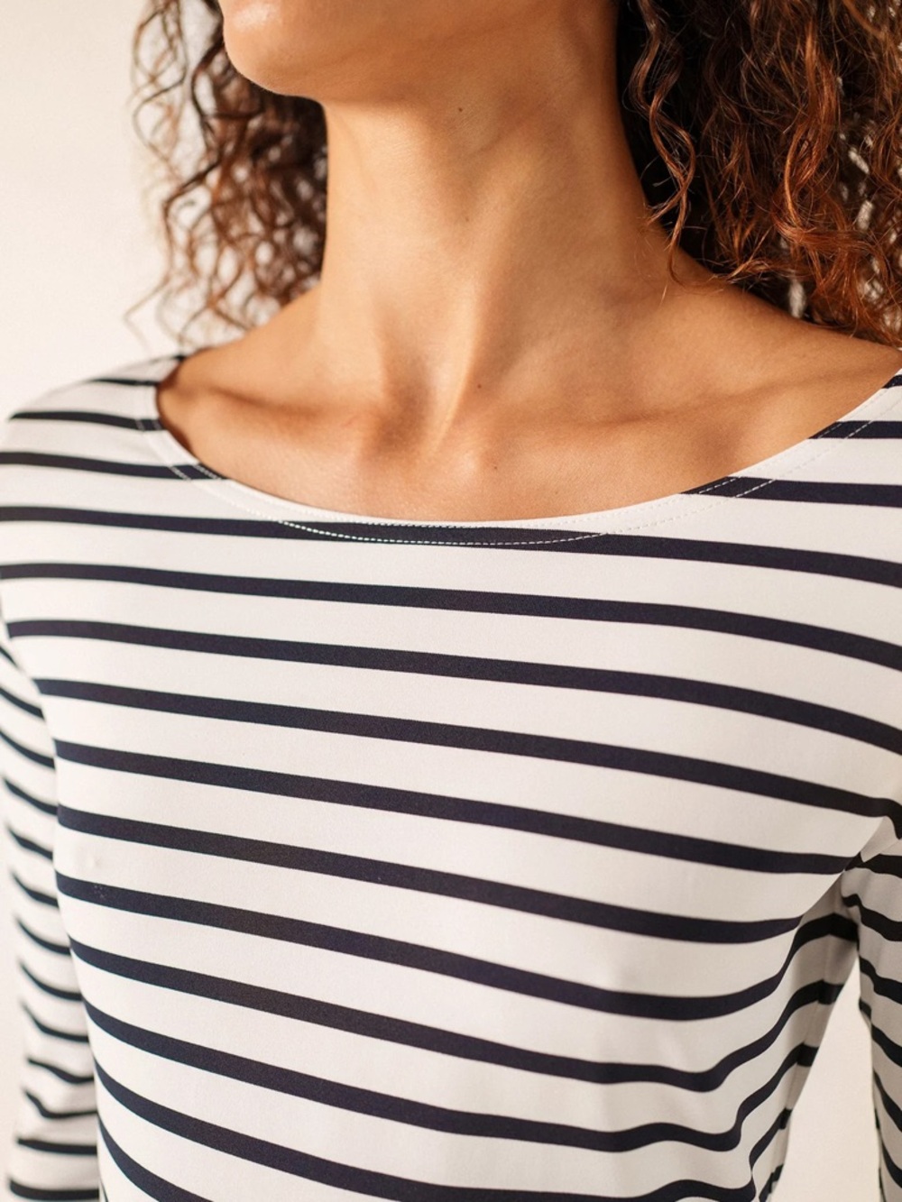 Saint James Garde-Côte Breton shirt in cream and tan - Picture 8 of 8